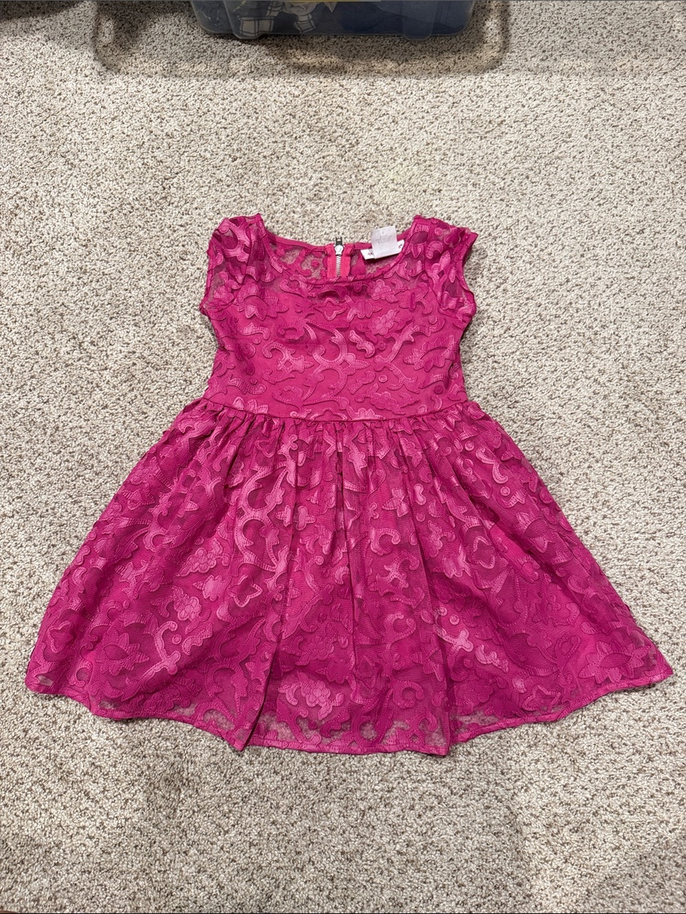 American Girl Fuchsia Lace Overlay Party Dress